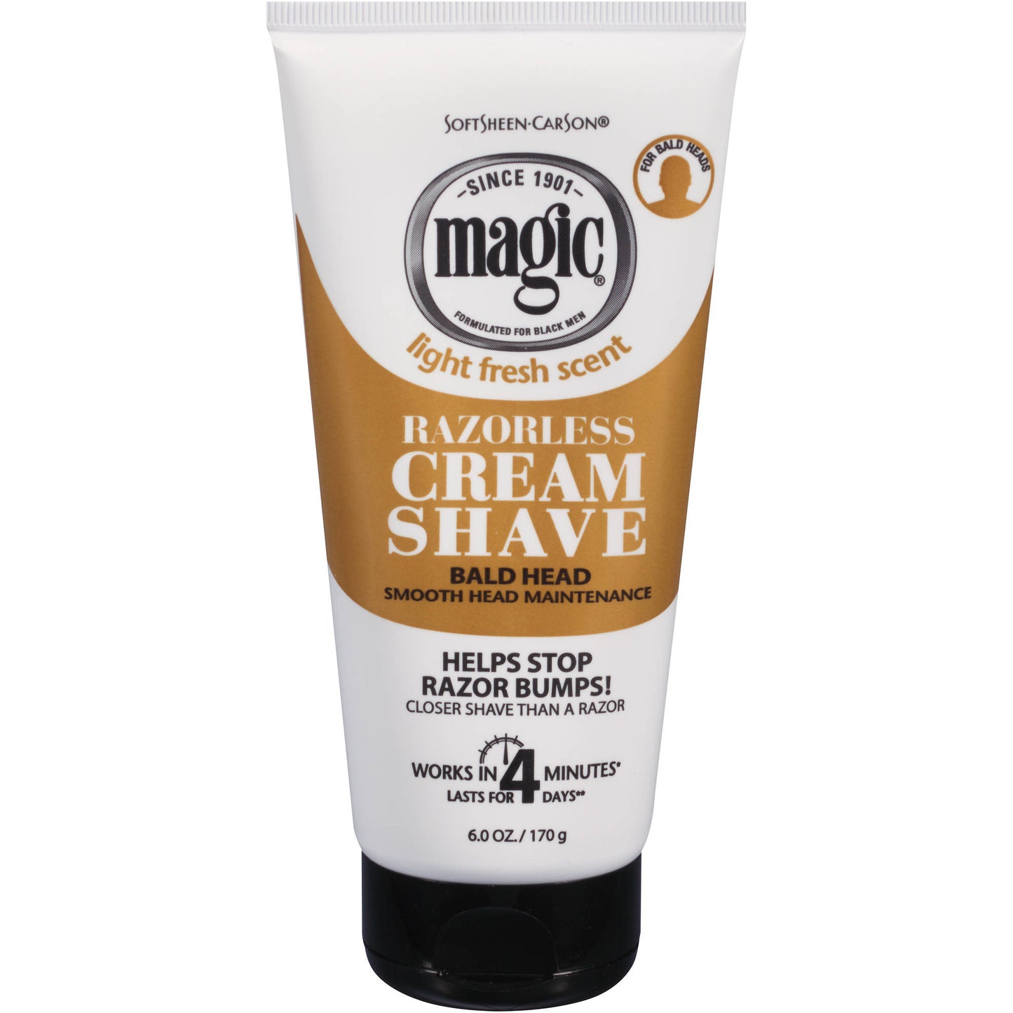 Magic Razorless Cream Shave – Bald Head (Light Fresh Scent) – 6 oz