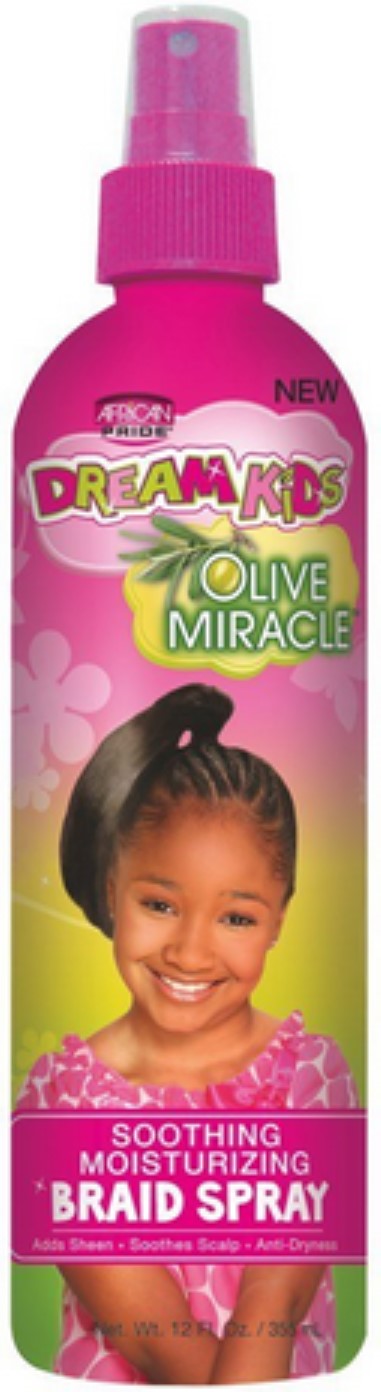 African Pride Dream Kids Olive Miracle Braid Spray – 12 oz