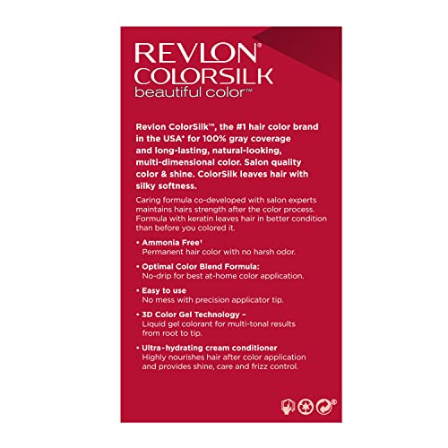 Revlon Colorsilk Beautiful Color Permanent Hair Dye Medium Golden Brown 43