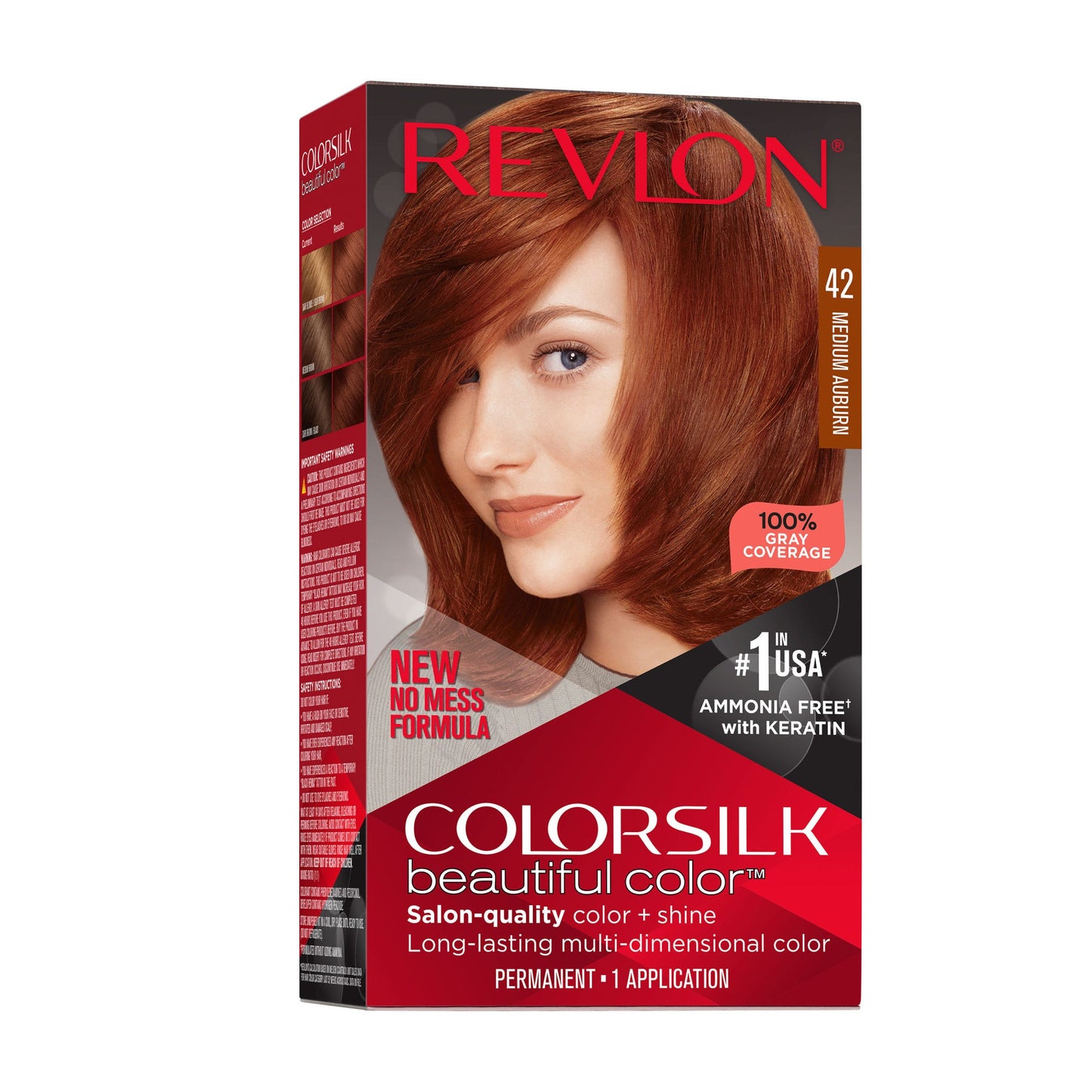 Revlon Colorsilk Beautiful Color Permanent Hair Dye Medium Auburn 42