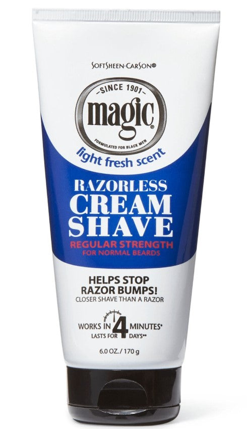 Magic Razorless Cream Shave – Regular Strength (Light Fresh Scent) – 6 oz