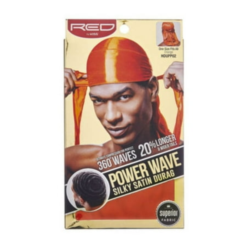 Red by Kiss Power Wave Silky Satin Durag – Orange
