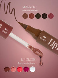 Absolute New York Lip Duoz – Double-Ended Lip Marker & Gloss - MAUVEMENTE