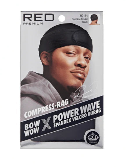 Red Premium Spandex Fastening Durag Black HD164 - ANNS BEAUTY SUPPLY