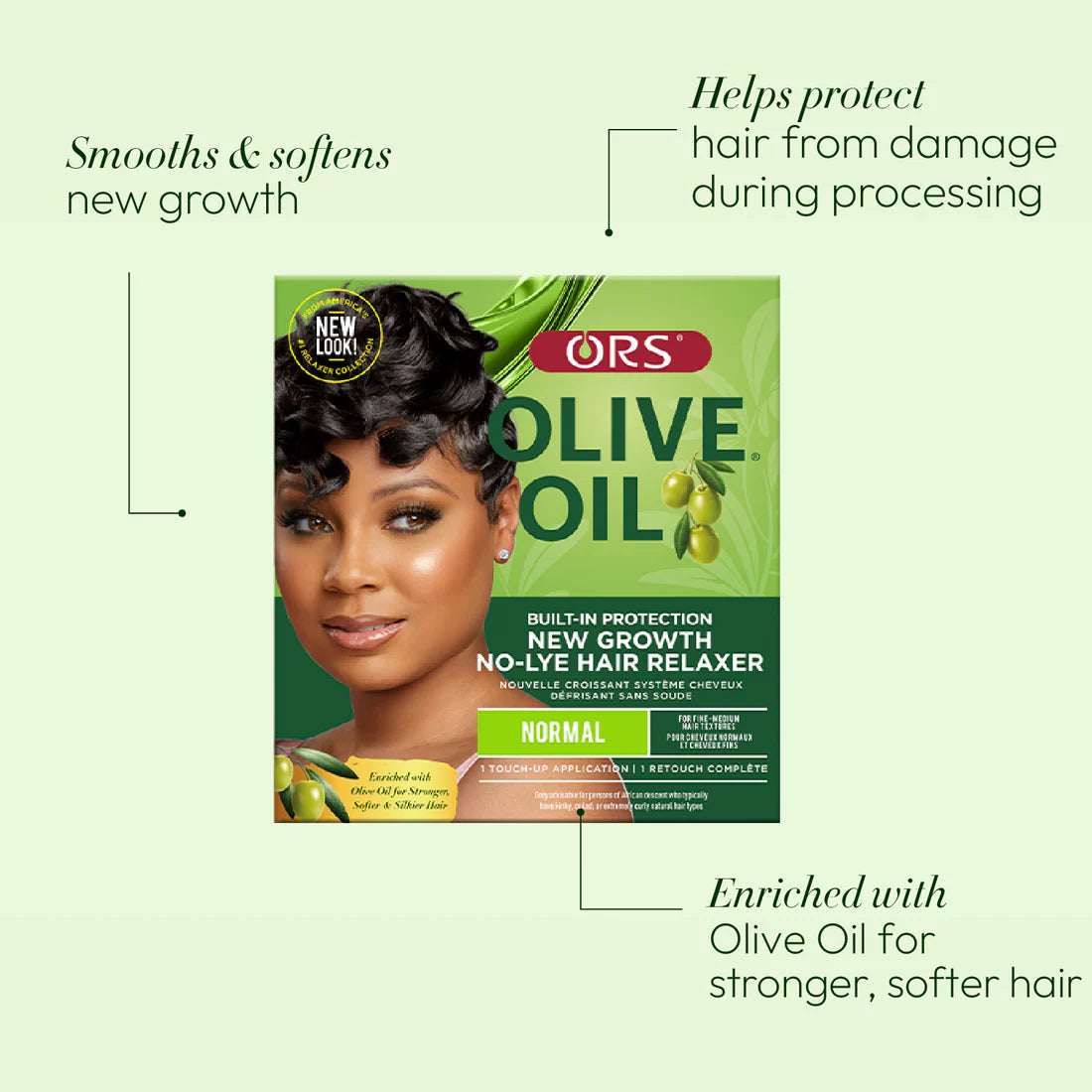 ORS Olive Oil Built-In Protection New Growth No-Lye Hair Relaxer (Normal)