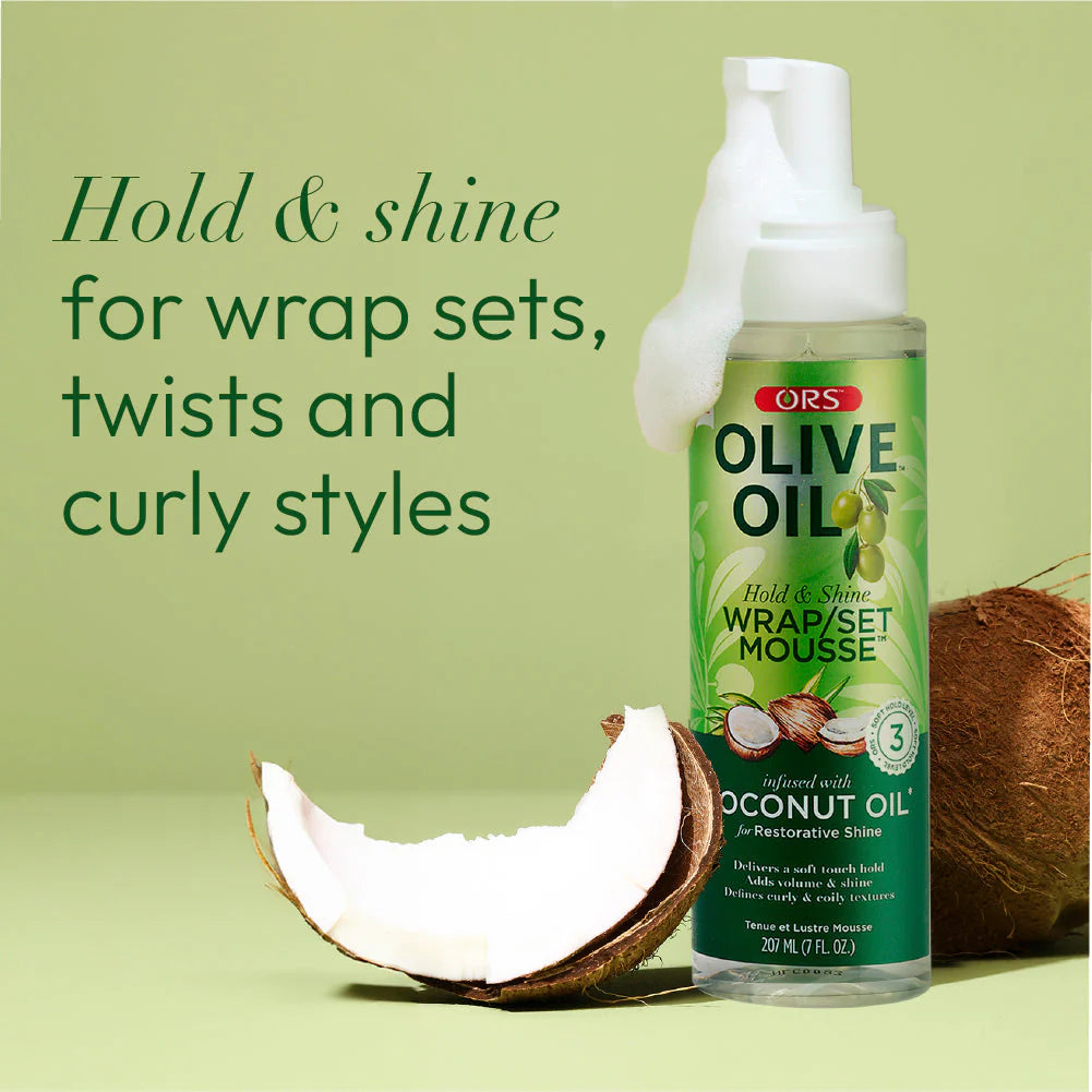 ORS Olive Oil Hold & Shine Wrap/Set Mousse 207 ml (7 FL. OZ.)