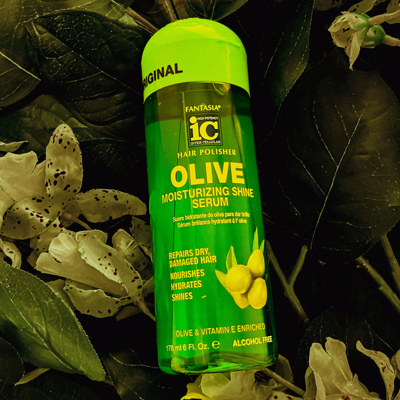 Fantasia IC Hair Polisher Olive Moisturizing Shine Serum 6 Fl. Oz. / 178 mL