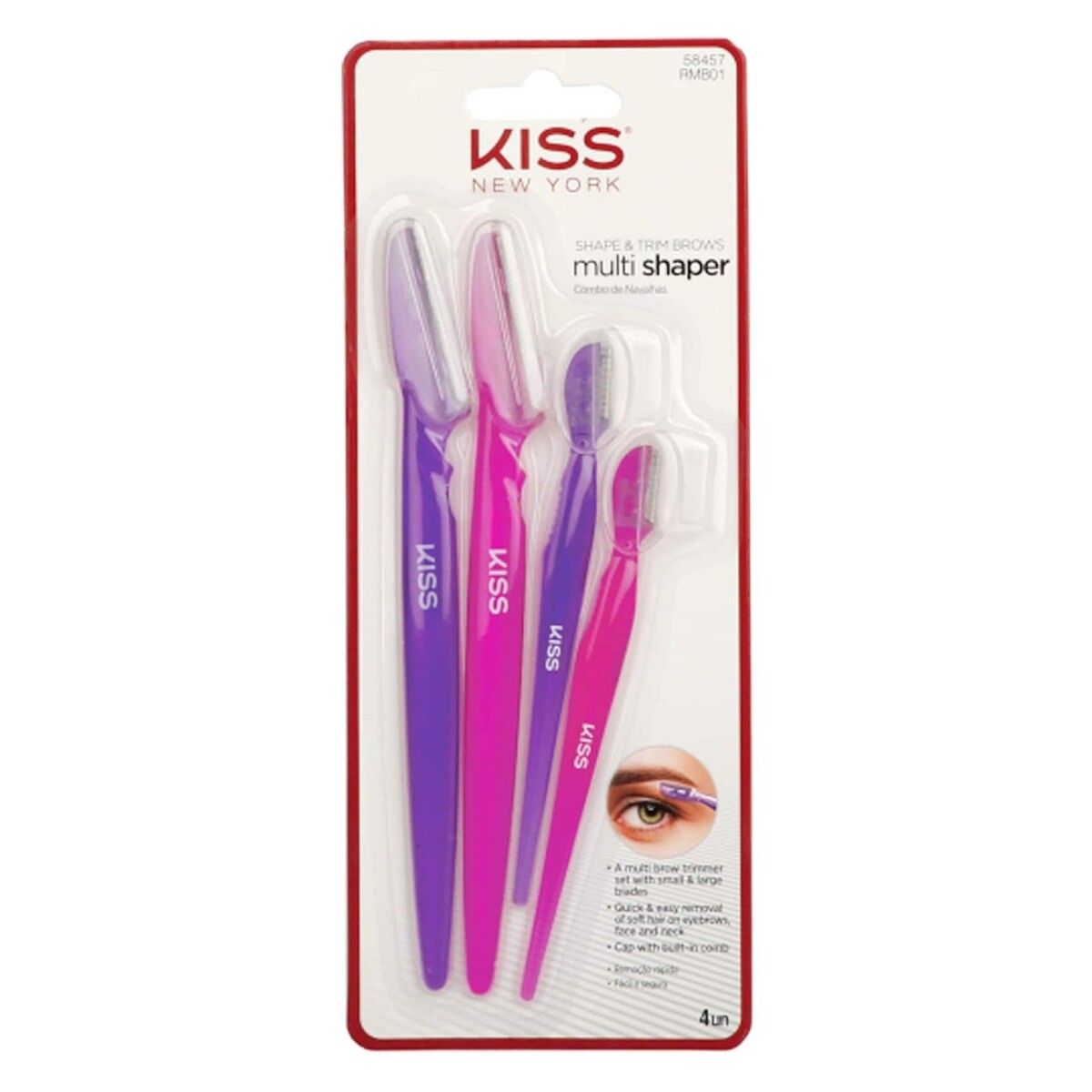 Kiss Bookends Razor KISS New York Multi Shaper Brow & Face Razor Set – 4 Pack RMB01 - ANNS ...