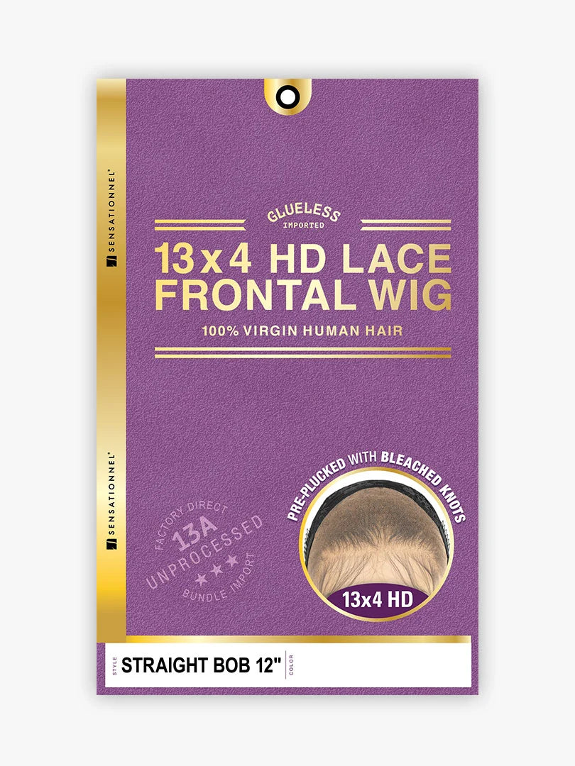 Sensationnel 13A Unprocessed 13x4 HD Lace Frontal Wig - STRAIGHT BOB 12"