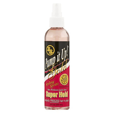 BB Pump It Up Gold Styling Spritz – Super Hold, 8 fl oz - ANNS BEAUTY SUPPLY