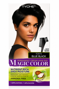 Tyche Magic Color Permanent Cream Hair Dye Blue Black TCW15