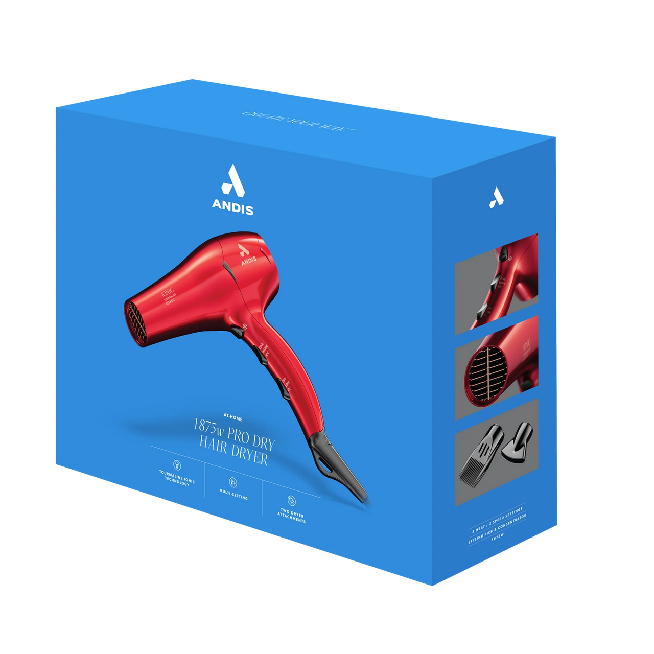 Andis 1875W Pro Dry Hair Dryer – Red