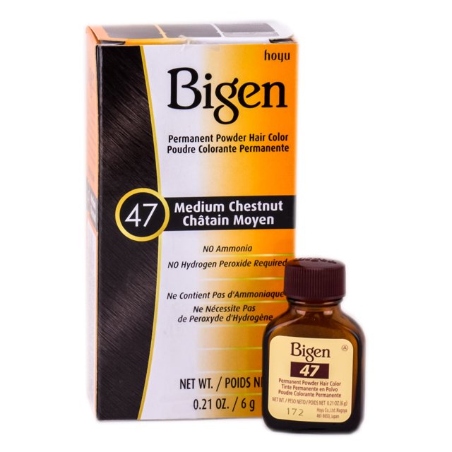 Bigen Permanent Powder Hair Color Kit 47 Medium Chestnut