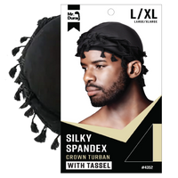 Mr Durag Silky Spandex Crown Turban With Tassel L XL 4352 - ANNS BEAUTY SUPPLY