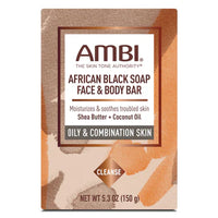 Ambi African Black Soap Face and Body Bar Oily and Combination Skin 5.3 oz