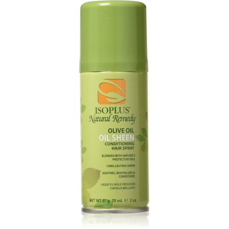 Isoplus Natural Remedy Olive Oil Oil Sheen Conditioning Hair Spray 2Oz - ANNS BEAUTY SUPPLY