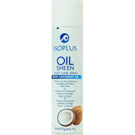Isoplus Oil Sheen Light Hair Spray with Coconut Oil – 9 oz - ANNS BEAUTY SUPPLY