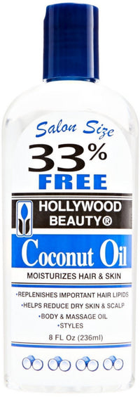 Hollywood Beauty Coconut Oil for Hair & Skin – 8 oz - ANNS BEAUTY SUPPLY