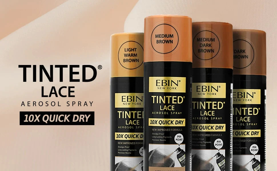 Ebin Tinted Lace Aerosol Spray 10X Quick Dry Pin Point 3.38 Oz - ANNS BEAUTY SUPPLY
