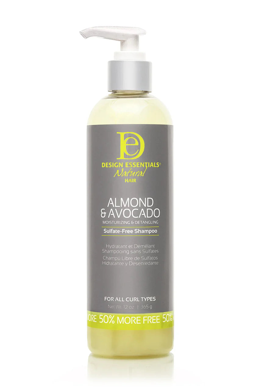 Design Essentials Almond & Avocado Moisturizing & Detangling Sulfate-Free Shampoo 12 oz