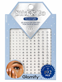 Glamify Stick And Go 3D Stick On Gem Set Moon Light 192 PCS NSGM03 - ANNS BEAUTY SUPPLY