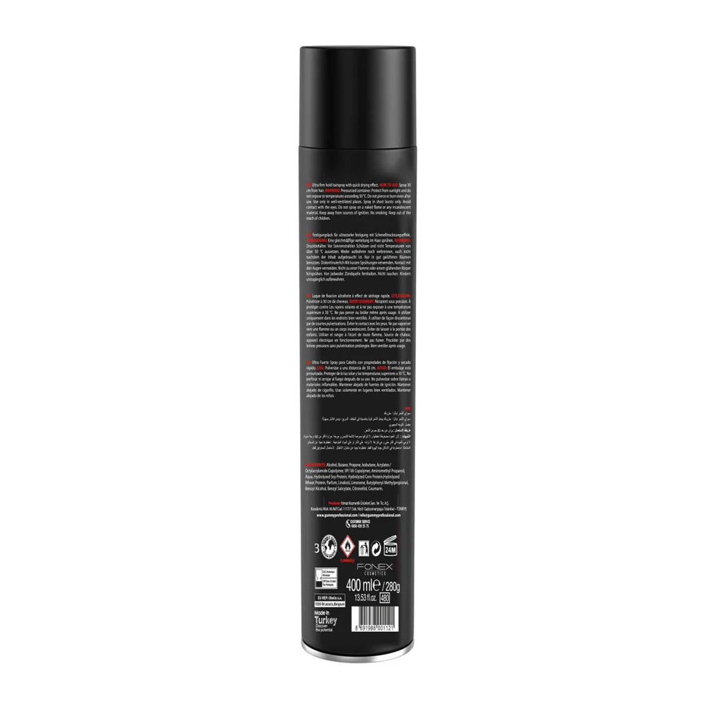 Gummy Professional Keratin Hair Spray – Ultra Strong Hold Factor 5 (400 ml / 13.52 fl. oz.)