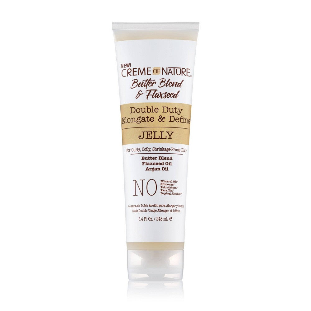 Creme of Nature Butter Blend & Flaxseed Double Duty Elongate & Define Jelly – 8.4 oz