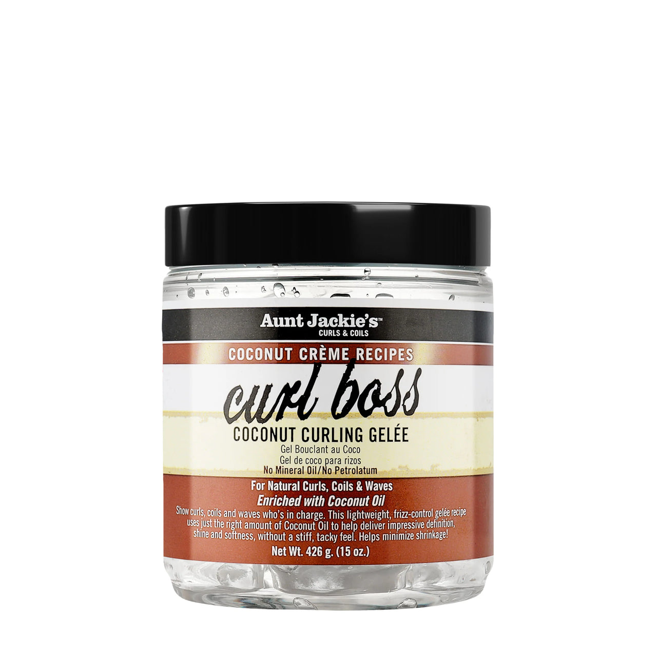 Aunt Jackie's Curls & Coils Coconut Crème Recipes Curl Boss Coconut Curling Gelée Net Wt. 426 g. (15 oz.)