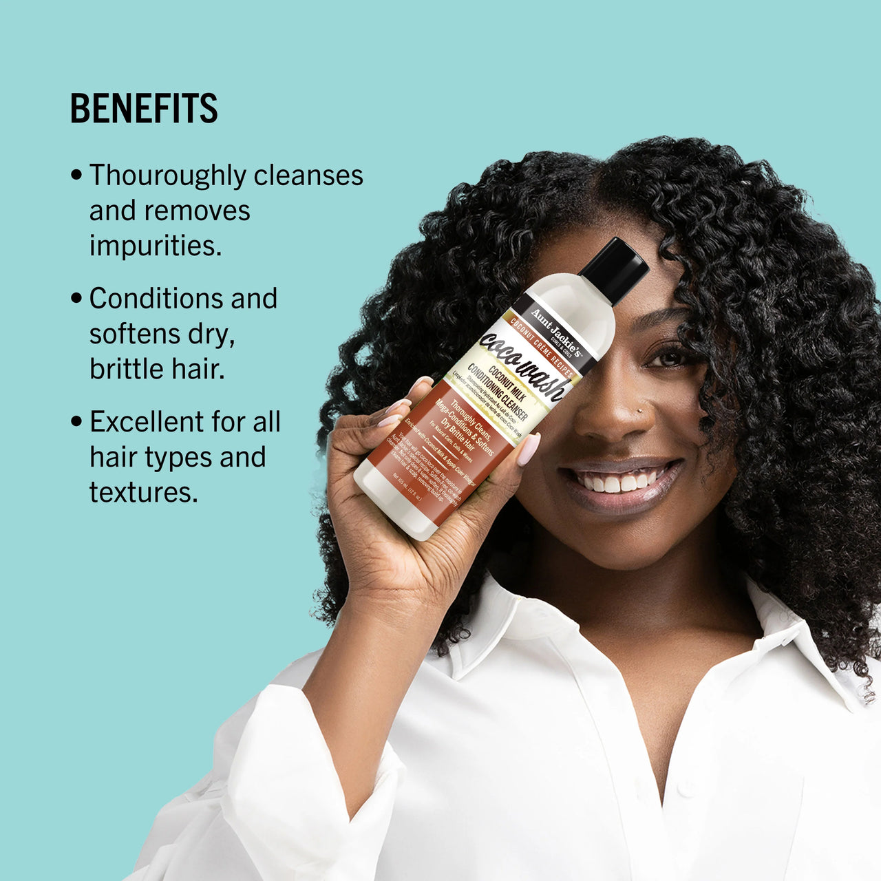 Aunt Jackie's Curls & Coils Coconut Crème Recipes Coco Wash 355 mL / 12 Fl. Oz.
