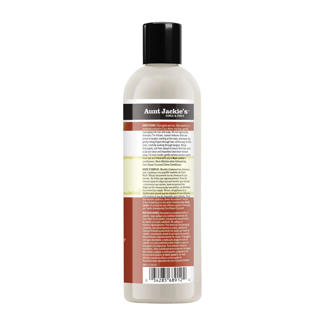 Aunt Jackie's Curls & Coils Coconut Crème Recipes Coco Wash 355 mL / 12 Fl. Oz.