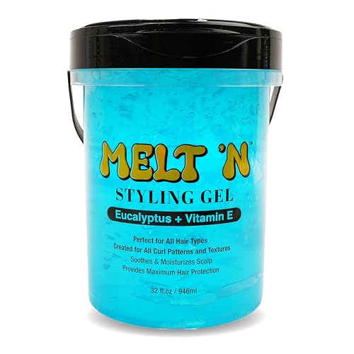 Melt 'N Styling Gel with Eucalyptus & Vitamin E – Maximum Hold & Scalp Moisture, 32 fl oz - ANNS BEAUTY SUPPLY