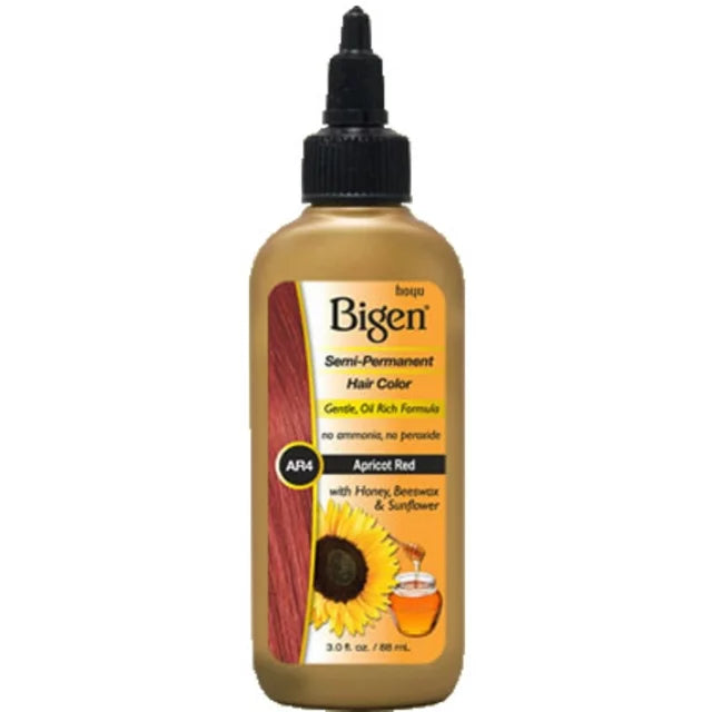 Bigen Semi-Permanent Hair Color With Honey, Beeswax & Sunflower 3.0 Fl Oz AR4 Apricot Red