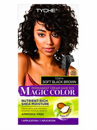 Tyche Magic Color Permanent Cream Hair Dye Soft Black Brown TCW14