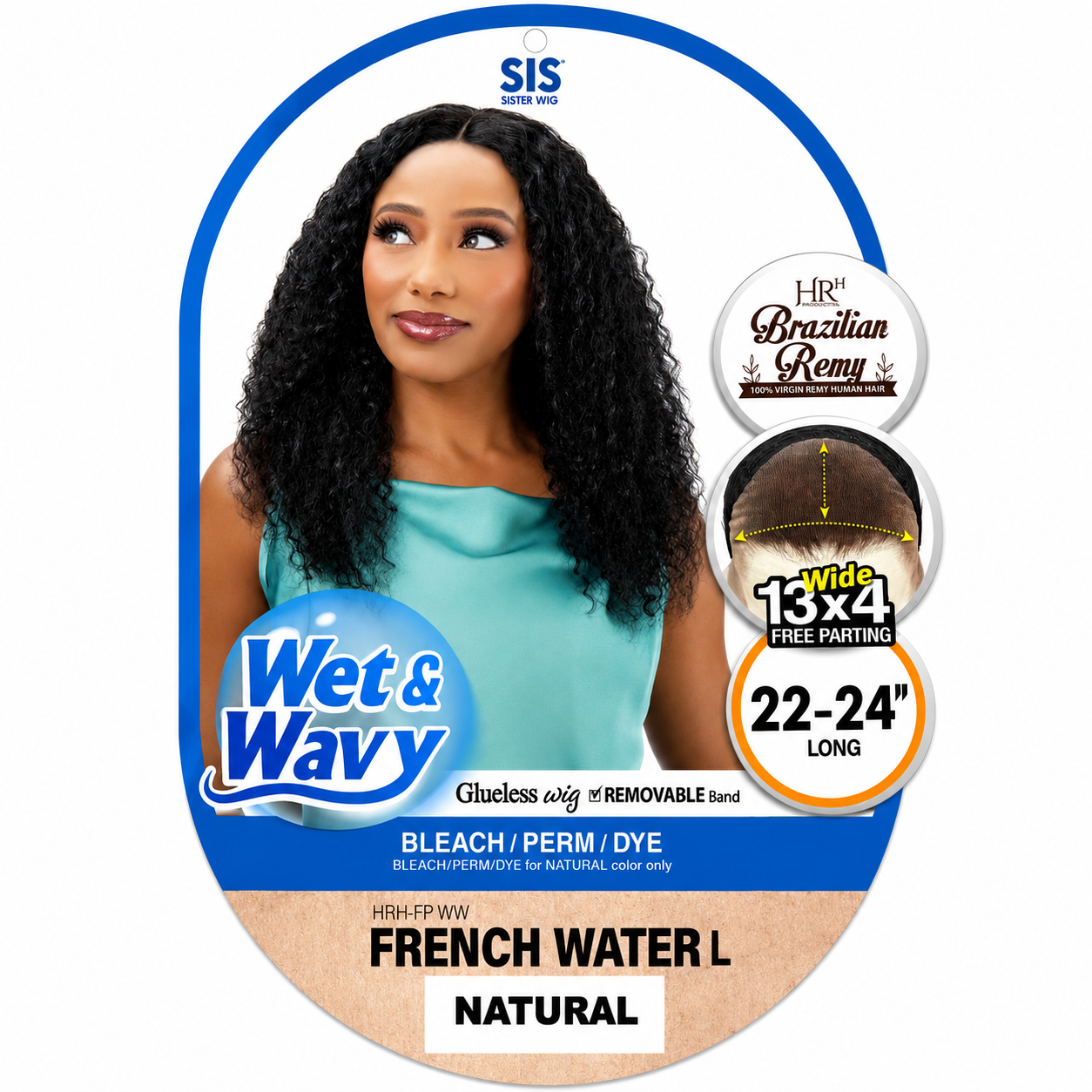 Zury Sis Brazilian Remy 100% Virgin Human Hair 13x4 Glueless Wig French Water L 22-24"
