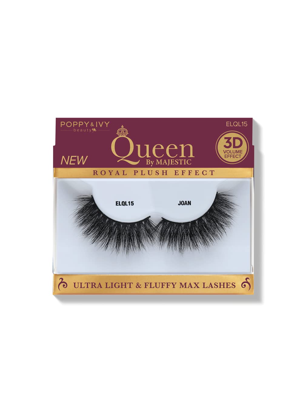 Poppy And Ivy Queen By Majestic Lashes ELQL15 Joan Ultra Light Fluffy Max