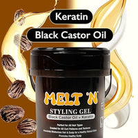 Melt ‘N Styling Gel with Black Castor Oil & Keratin – 32 oz - ANNS BEAUTY SUPPLY