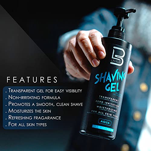 L3VEL3 Shaving Gel – Ice (16.9 fl. oz. / 500 mL)