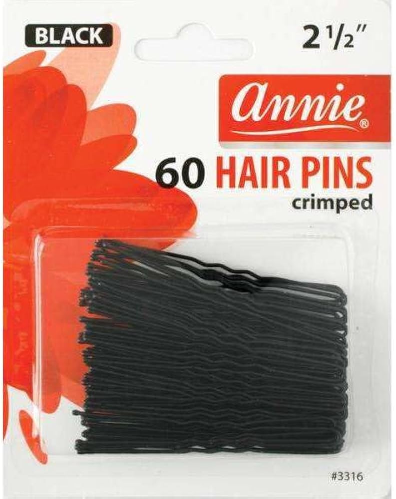 Annie 60 Hair Pins Black 2 1 2 Inch Crimped 3316