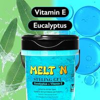 Melt 'N Styling Gel with Eucalyptus & Vitamin E – Maximum Hold & Scalp Moisture, 32 fl oz - ANNS BEAUTY SUPPLY