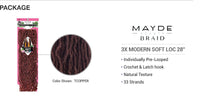 Mayde Beauty Braid 3X Modern Soft Loc 28 Crochet Locs Natural Texture