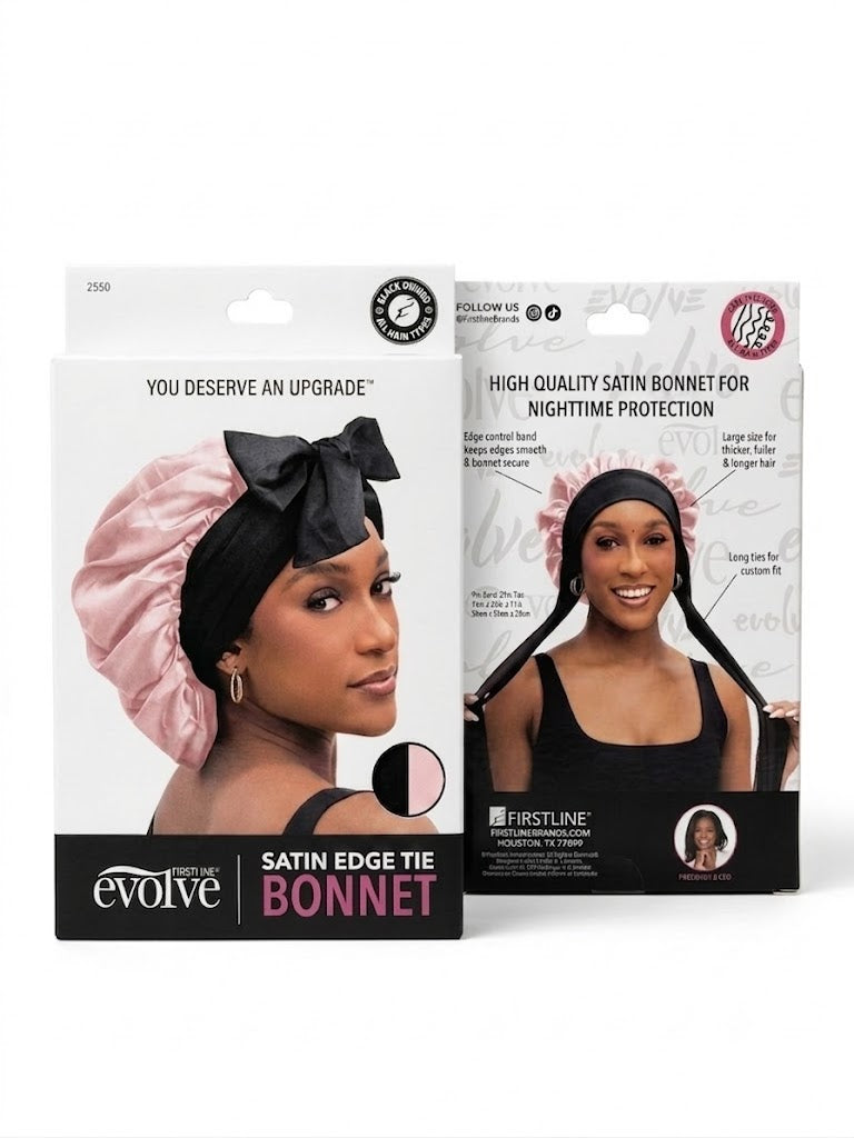 Firstline Evolve Satin Edge Tie Bonnet -Pink