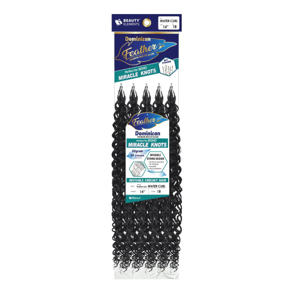 Beauty Elements Dominican Feather Line Invisible Crochet Hair – Water Curl 18"
