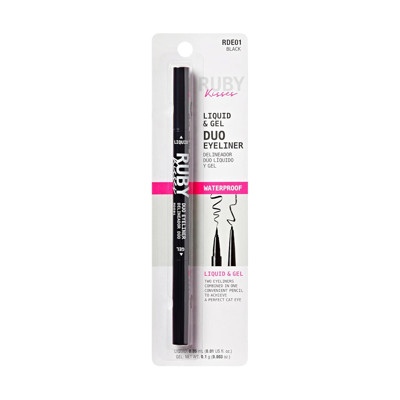 Ruby Kisses Waterproof Liquid & Gel Duo Eyeliner – Shade: RDE01 Black - ANNS BEAUTY SUPPLY