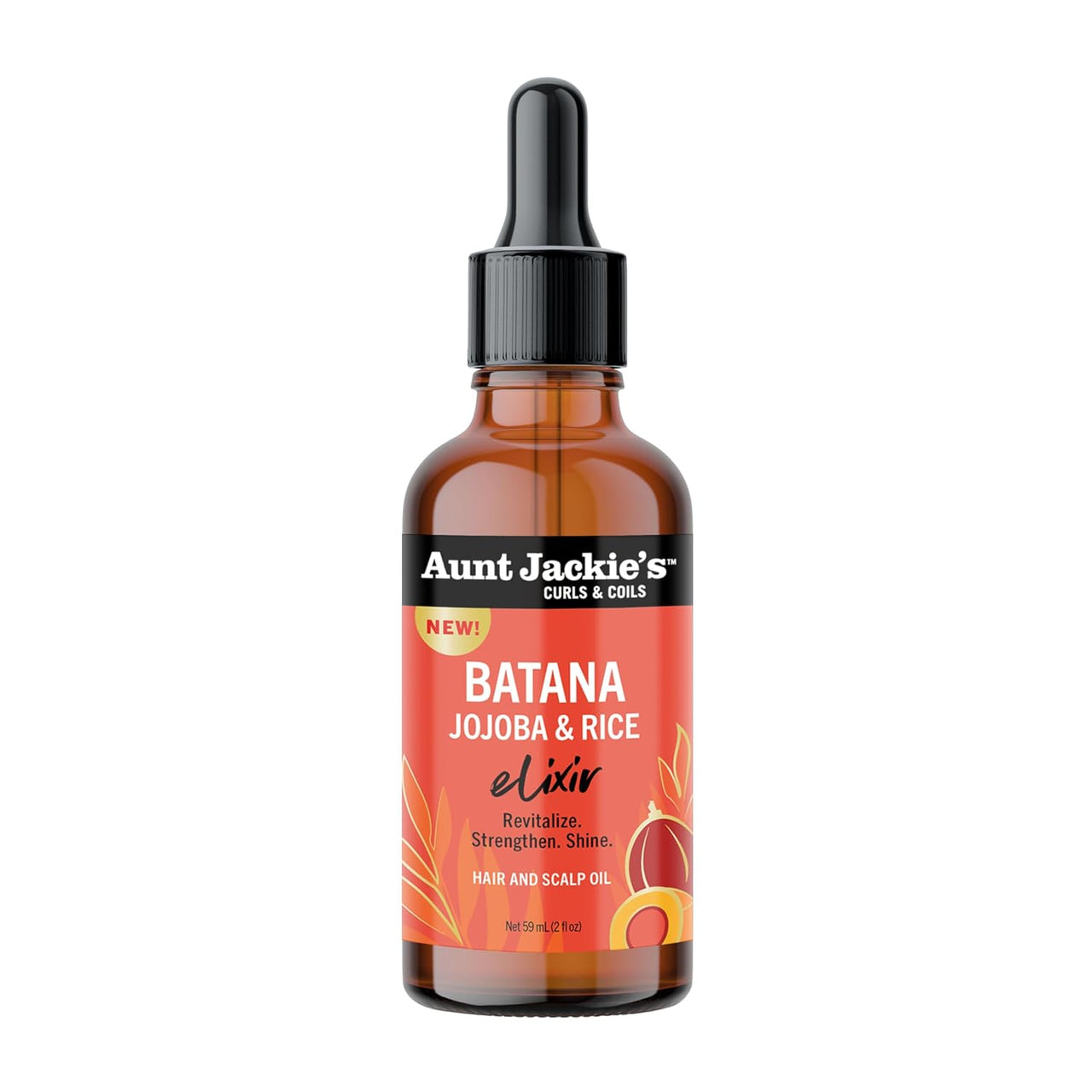 Aunt Jackie’s Curls & Coils Batana Jojoba & Rice Elixir 2 fl oz – Hair & Scalp Oil