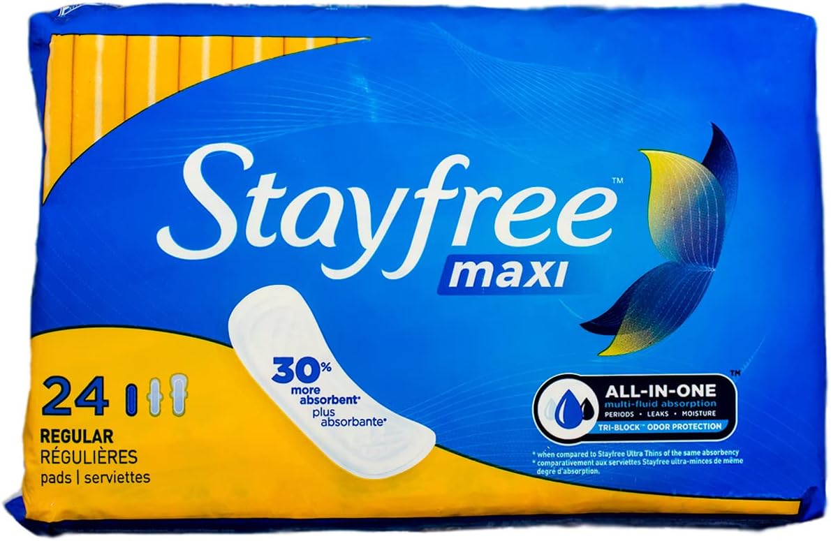 Stayfree Maxi Pads - Regular Absorbency (24 Count) - ANNS BEAUTY SUPPLY