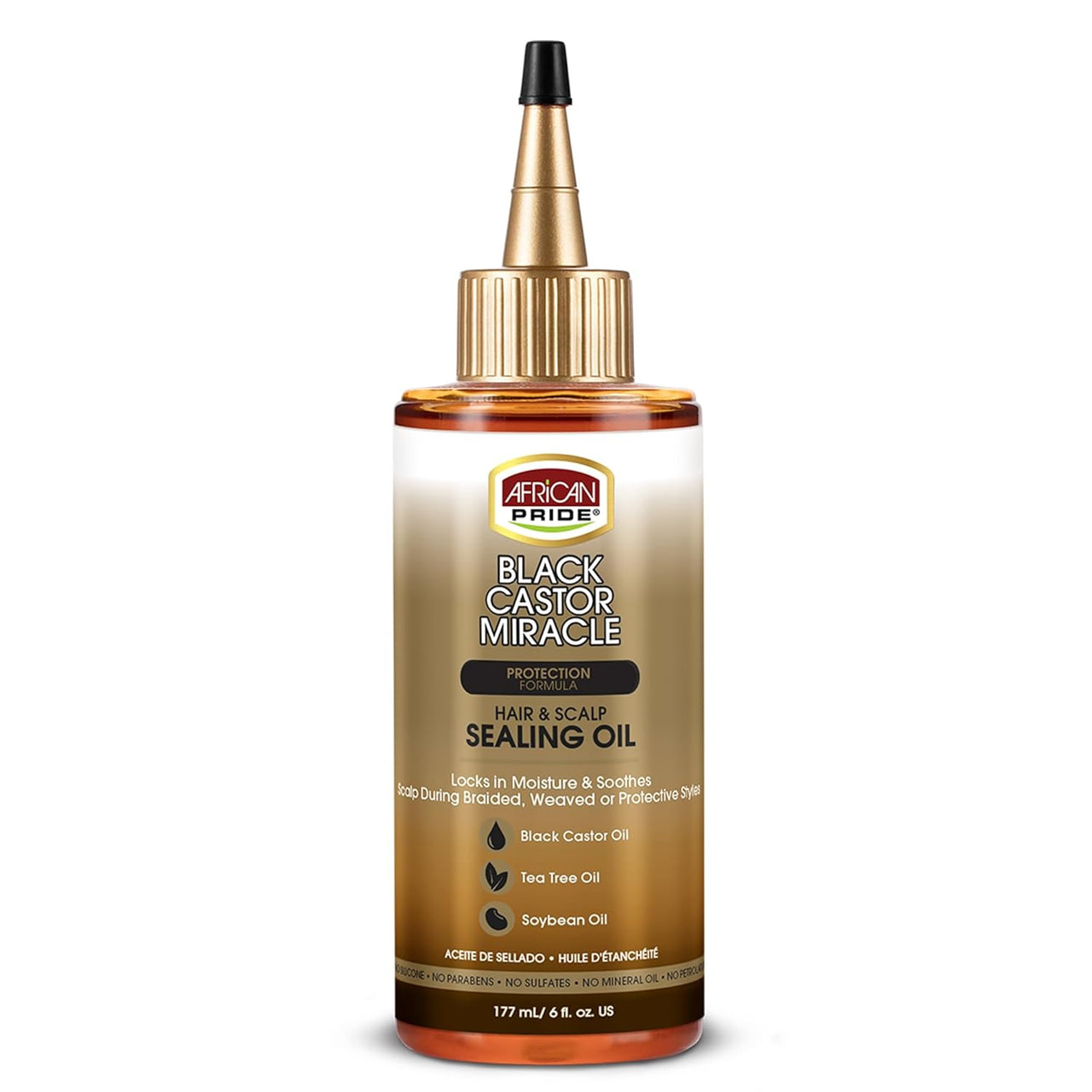 African Pride Black Castor Miracle Hair & Scalp Sealing Oil 6 Fl. Oz. (177 mL)