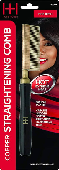 Hot & Hotter Copper Straightening Comb Fine Teeth #5506