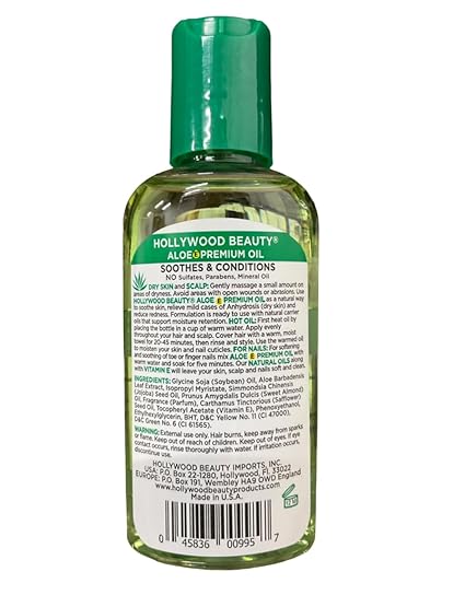 Hollywood Beauty Aloe Premium Oil 2 fl oz - ANNS BEAUTY SUPPLY