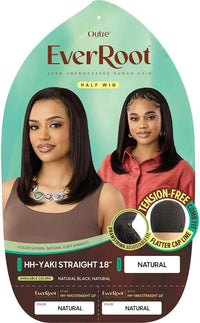 Outre EverRoot 100% Unprocessed Human Hair Half Wig – HH-Yaki Straight 18
