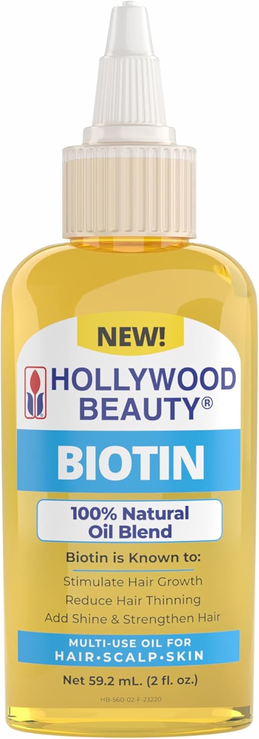 Hollywood Beauty Biotin 100% Natural Oil Blend 2 Oz - ANNS BEAUTY SUPPLY